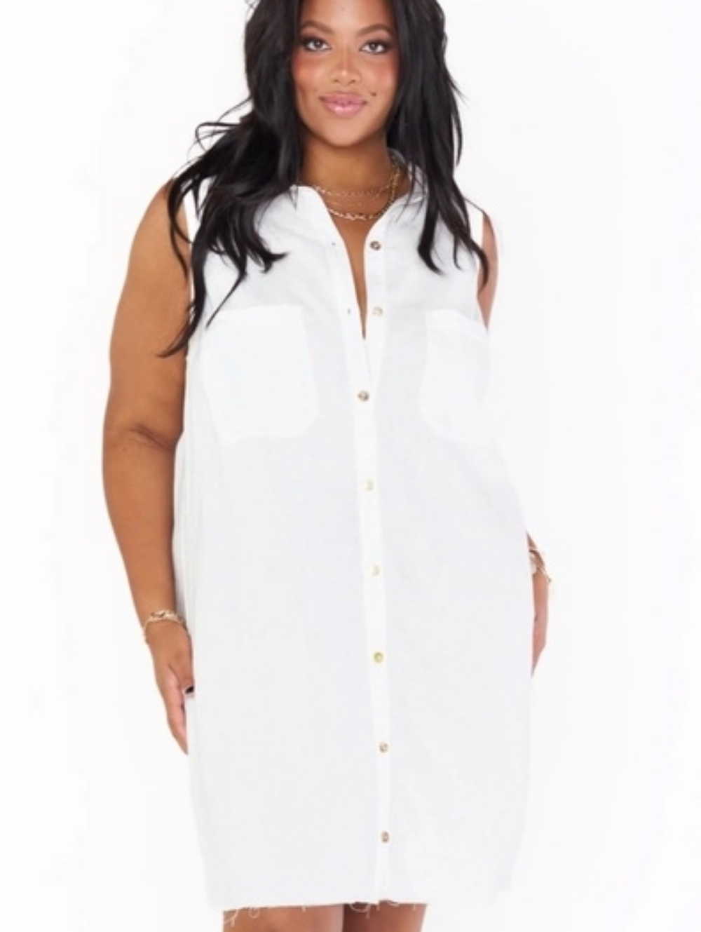 Show Me Your Mumu Shirt Dress Cover Up Button Front Fray Hem Size 1X